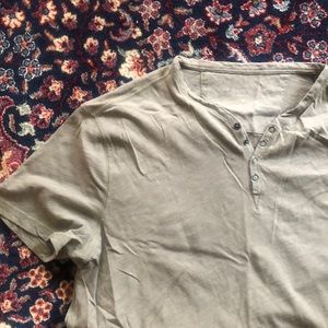 Men’s Medium Grey Waylon Snap Front Burnout V Henley from John Varvatos USA